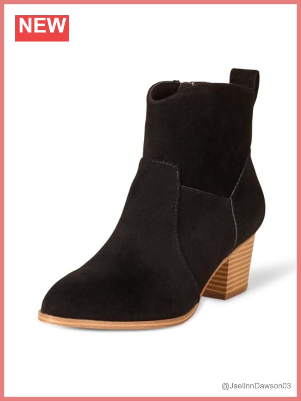 Western Ankle Boots Faux Suede Memory Foam Stacked Heel Non-Slip